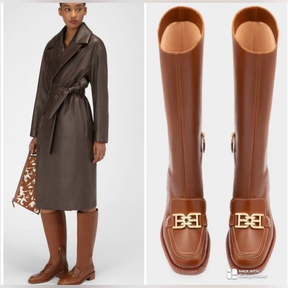 CURRENT SEASON Bally women ebele Leather Long Boots In Brown NWT - Picture 1 of 14